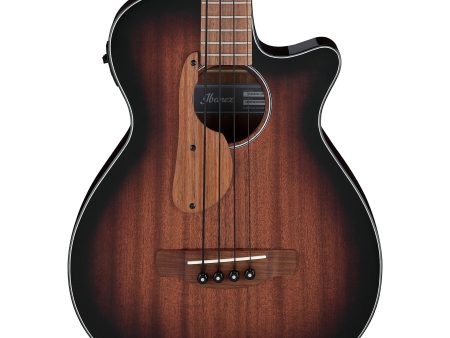 Ibanez AEGB24EMHS Acoustic Electric Bass Guitar, Mahogany Sunburst High Gloss Online now