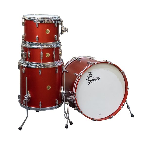 Gretsch USA Custom 4-Piece Shell Kit - Satin Dakota Red Hot on Sale