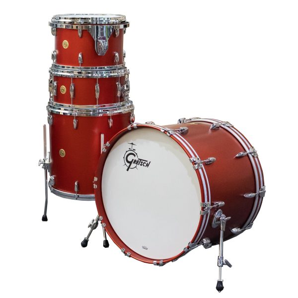 Gretsch USA Custom 4-Piece Shell Kit - Satin Dakota Red Hot on Sale