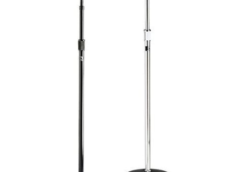 Atlas Sound MS20 Heavy Duty Round Base Mic Stand Chrome Fashion