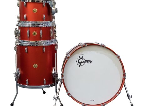 Gretsch USA Custom 4-Piece Shell Kit - Satin Dakota Red Hot on Sale