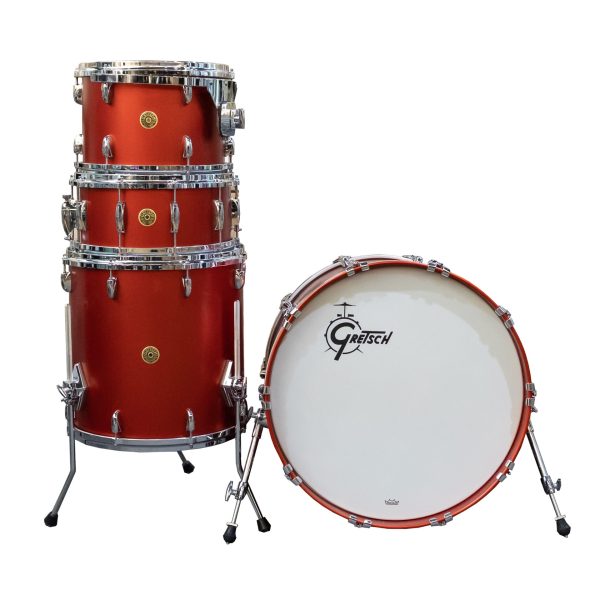 Gretsch USA Custom 4-Piece Shell Kit - Satin Dakota Red Hot on Sale