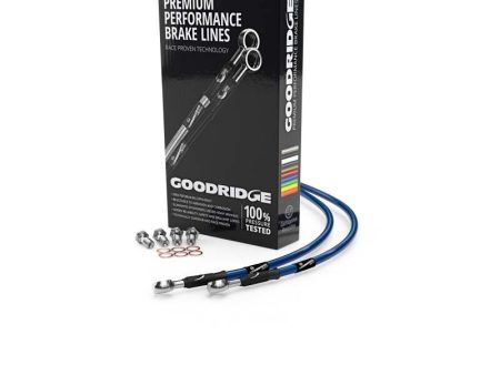 Goodridge 91-97 Ducati 900SS Superlight I&II Electric Blue Brake Lines w Black Fittings Cheap