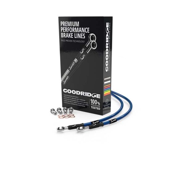 Goodridge 91-97 Ducati 900SS Superlight I&II Electric Blue Brake Lines w Black Fittings Cheap