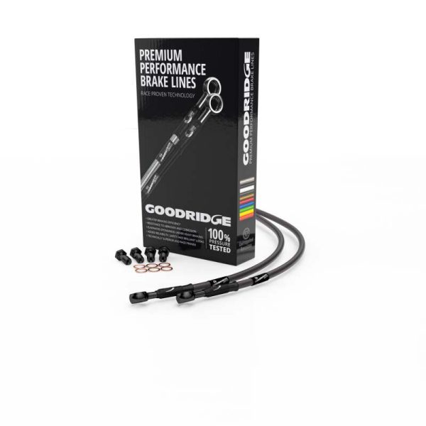 Goodridge 94-97 Ducati 750SS Twin Disc Carbon Front SS Brake Lines w Black Fittings Hot on Sale