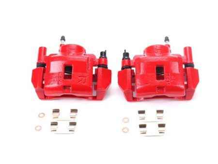 Power Stop 00-02 Mazda 626 Front Red Calipers w Brackets - Pair Supply