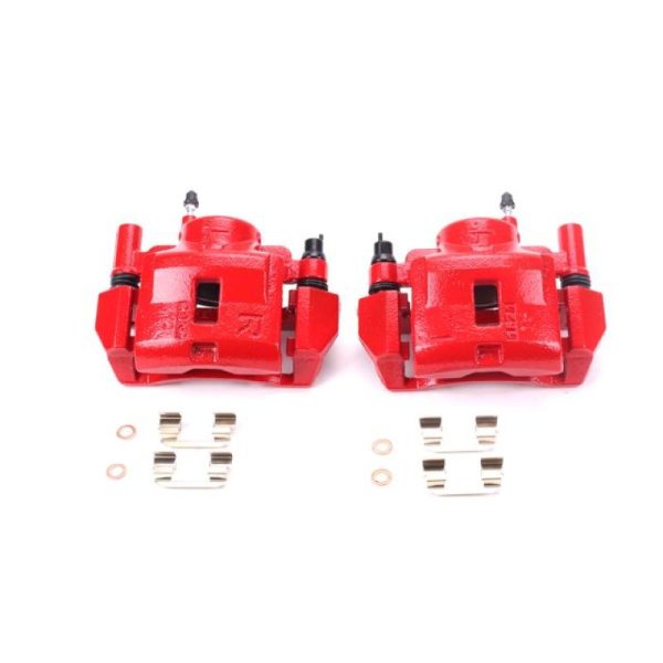 Power Stop 00-02 Mazda 626 Front Red Calipers w Brackets - Pair Supply